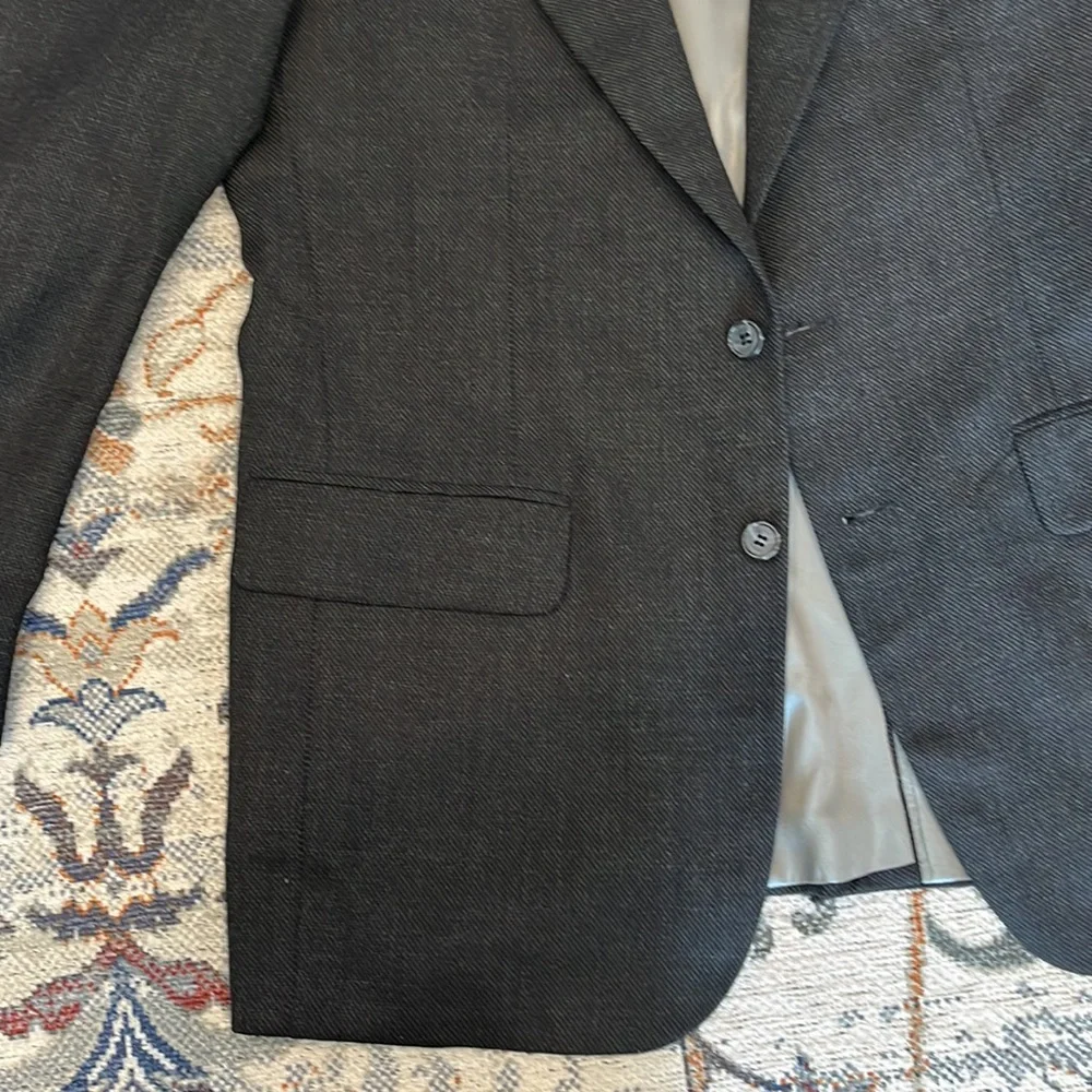 NWT Christopher Hayes Merino Wool Blazer 40 Long Lined inside Black